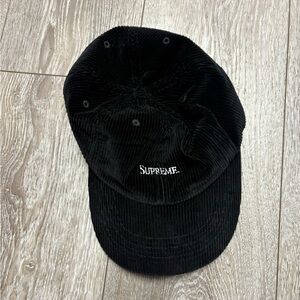 Supreme Black Corduroy Hat